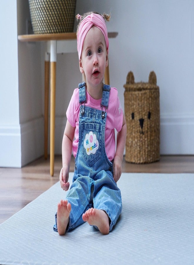 Ms. Rachel Toddler Girls Denim Cosplay Overall, T-Shirt and Headband 3 Piece Outfit Set Blue Denim/Pink 5T - Image 4